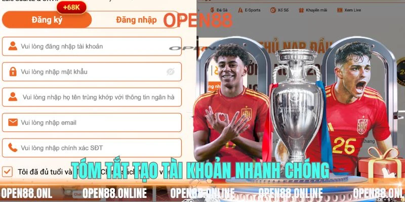 Tóm tắt tạo tài khoản nhanh chóng 