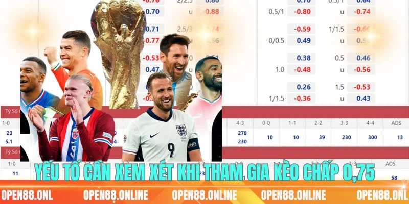 Yếu tố cần xem xét khi tham gia kèo chấp 0,75